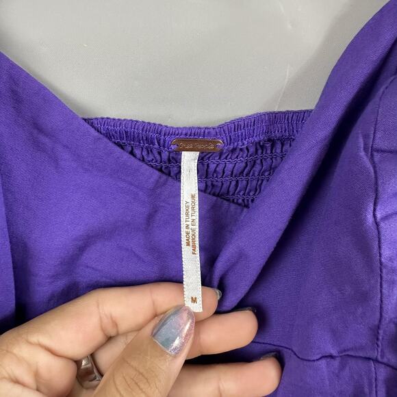 Free People Dress Womens Medium Paolo Midi Purple Sundress Romantic Retro Chic - Picture 10 of 14